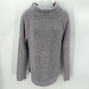 3/$15 LOFT Outlet Sweater Women M Cowl Neck Scoop Hem Variegated Knit Cotton